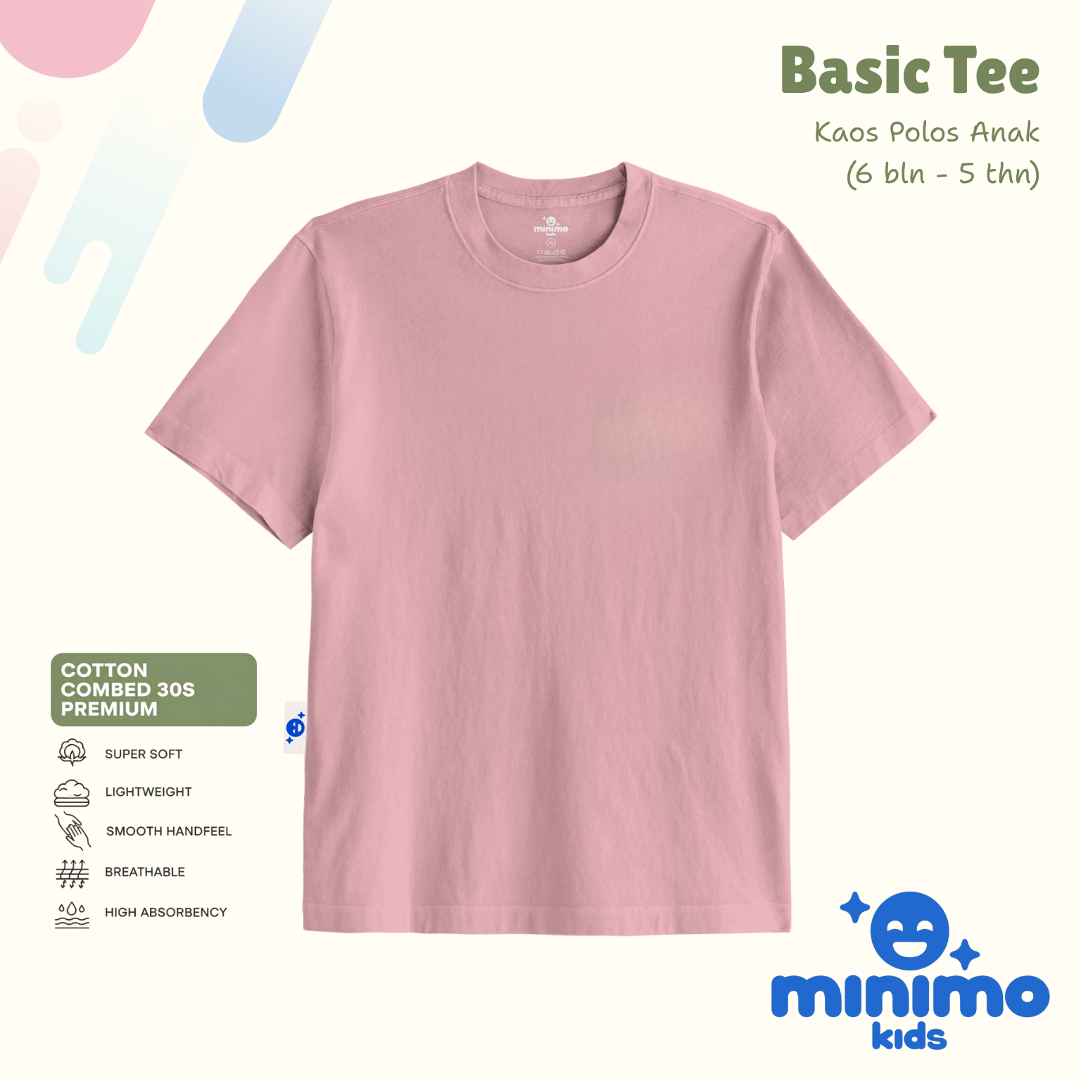 Basic Tee Minimo Kids - peony pink
